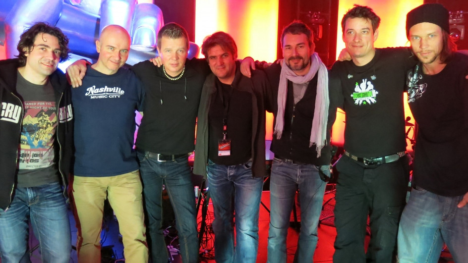 Voice-Band (left to right): Oliver Keller, Peter Wagner, Pim Nieuwland, Simon Kistler, Pele Loriano, Emmi Lichtenhahn und David Stauffacher.